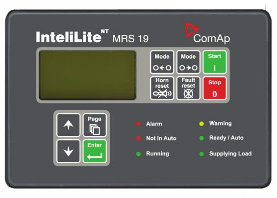 C contact UL recognized InteliLite NT MRS 19 Controller Integrated controller that fulfills requirements needed for MRS applications Remote control User configurable alarm outputs, 3 Form C contacts