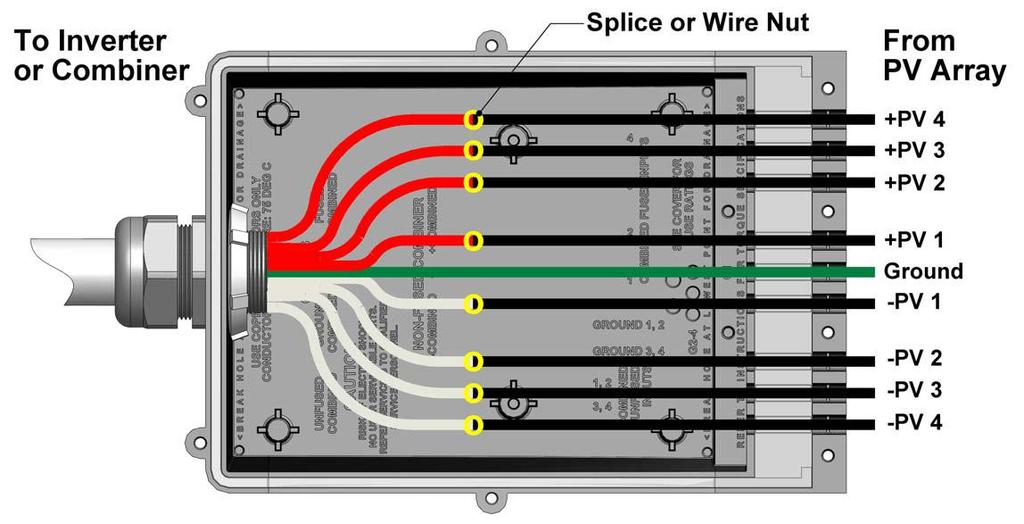 Pass-through - Pass-through with splices/wire nuts (1-4 strings) Figure 8: Wiring Diagram