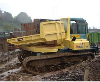 Tracked 5 tonne swivel skip dumper Amman Yanmar C50 This machine has all the features of the Amman Yanmar C30 but the added benefit of a turning vessel that will rotate the skip 180 degrees.