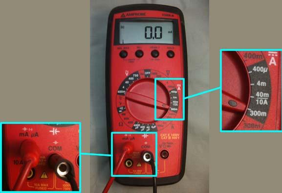10 Note that: 1. The red wire is connected to the ma A input on the meter. 2. The black wire is connected to the COM input on the meter.