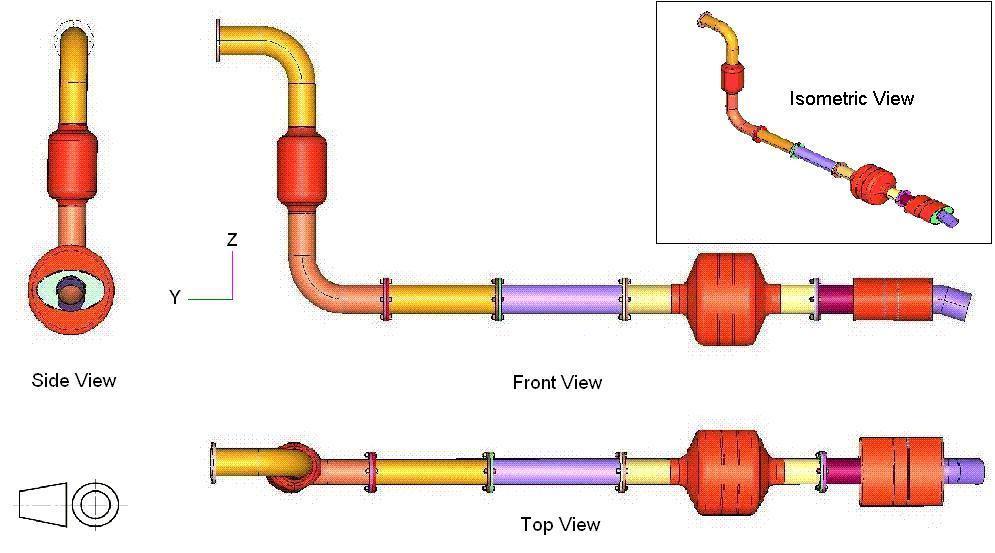 Figure 1: CAD Model of an Inline Exhaust System Figure 2: CAD