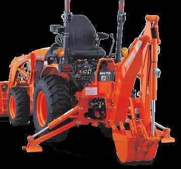Backhoe BH70 Backhoe Kubota s original BH70 Backhoe is performance-matched with the B-01 Series tractors to