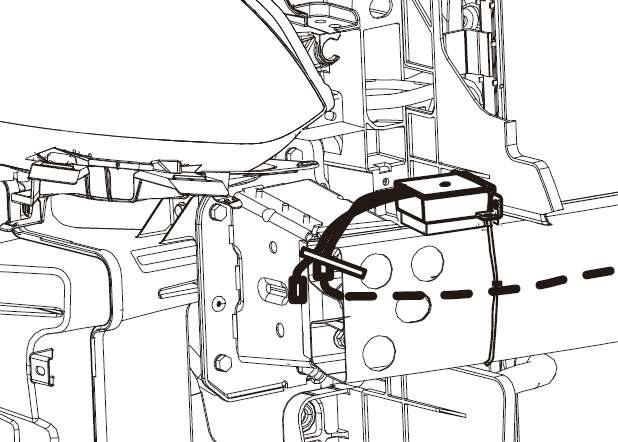 10. WIRING HARNESS INSTALLATION OUTSIDE WIRING HARNESS INSTALLATION RH Head Lamp Fig 35 5) Feed Accessory Engine Room Harness through bumper reinforcement.
