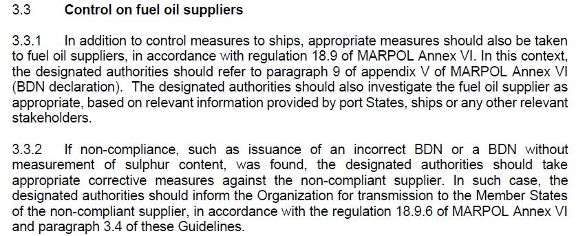 3.3 Guidelines for consistent implementation of 0.50% sulphur limit Note: MARPOL Annex VI/Reg.18.