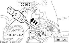 Disengage the right-hand halfshaft from the transaxle. Secure the right-hand halfshaft to one side. 11.