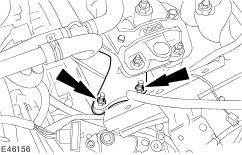 Using the engine support bracket lower the powertrain