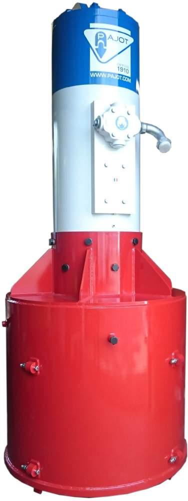 new cylindrique hammer PAJOT 4 200 C Specifications Approx. weight (without guide)...4 273 kg Approx. weight (with can)...7 000 kg Impact engergy at 8 bar...3 600 kg.m Blow rate.