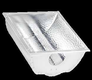 A special edition is the asymmetrical reflector which can be used to reduce light losses to walls.