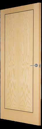 Simple hardwood inlays highlight the cross grained stile and rail features and the aesthetic quality of this door.