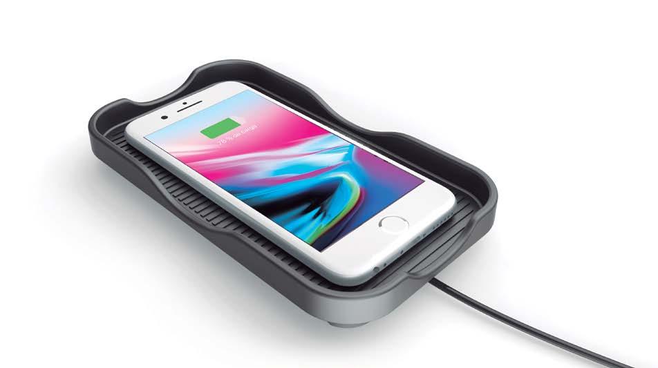 PhoneBOX Qi UNIVERSAL CHARGER FAST CHARGE MiniBatt PhoneBOX is the new 3-coil wireless charger to integrate into any vehicle where you want to enjoy the technology without cables.