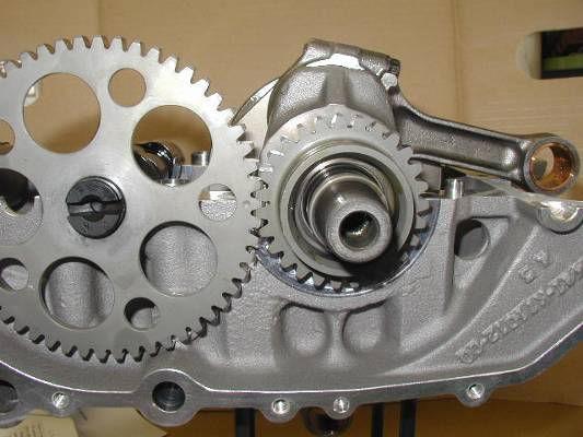 gear. Place camshaft to RH crankcase