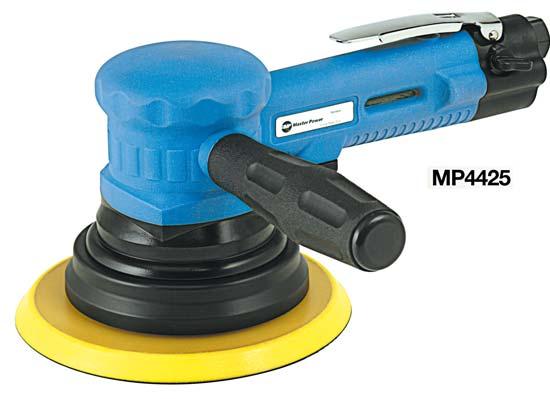 Master Power Sanders Orbital Sander 9500 rpm Precise feathering throttle produces a better result Integrated air pressure regulator for maximum operator control Light, but nevertheless durable handle