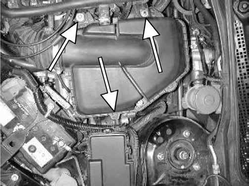 Remove the bolt at the air intake
