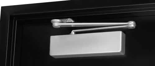 CloserPlus Arm Similar to the Parallel Rigid arm, this arm incorporates a stop at the arm s soffit plate to dead stop the door at a predetermined degree of door swing between 85 and 110, in 5