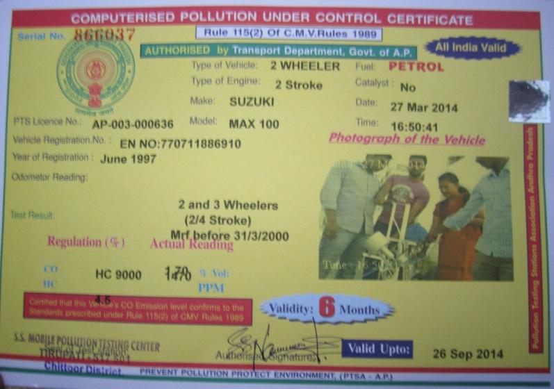 This is the certificate given by Andhra Pradesh pollution testing department for this project with turbocharger Figure 5: Certificate With Turbocharger Efficiency Result The characteristic curve for