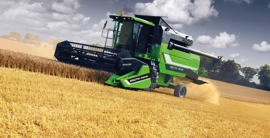 32-33 COMBINE HARVESTERS C5000 SERIES 5205-5305 Commander Cab EVO with premium operating comfort. Top performance cutting table with working widths up to 4.80 m.