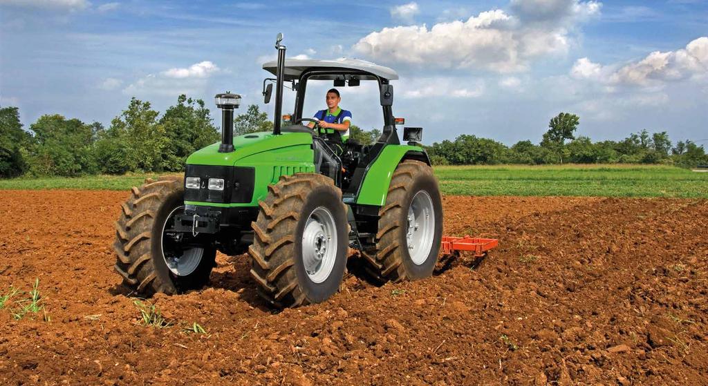 14-15 TRACTORS AGROTRAC 115.6 TURBO New turbo perfect integrated in the under bonnet layout. SDF Series 1000 Tier2 engines, 6 cylinders turbo.