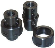 186 QUICK CHANGE BORING ADAPTERS Quick Change Boring adaptors make it fast and simple to locate center position for boring bars when combined with notched ER holders.