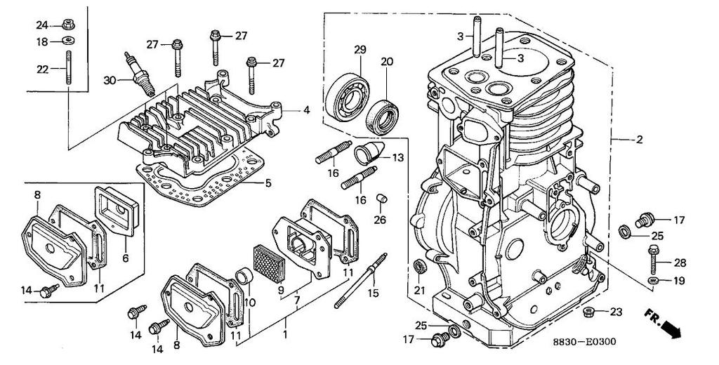 Section ENGINE Illustration CYLINDER - CYLINDER HEAD 00 0623-883-305 CASE KIT, BREATHER (NOT AVAILABLE) () 002 2000-883-35 CYLINDER ASSY. 00 002 2000-883-325 CYLINDER ASSY.