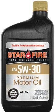 Premium Motor Oils STARFIRE PREMIUM MOTOR OILS are fully licensed motor oils that meet or exceed the latest manufacturer s requirements for use in passenger car, SUV and light duty truck gasoline