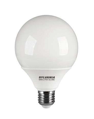 D Mini-Lynx Globe Up to 81% energy saving compared to incandescent lamps Opal housing delivers all-round illumination whilst hiding burner design Instant flicker-free start <1 seconds Delivers 60%