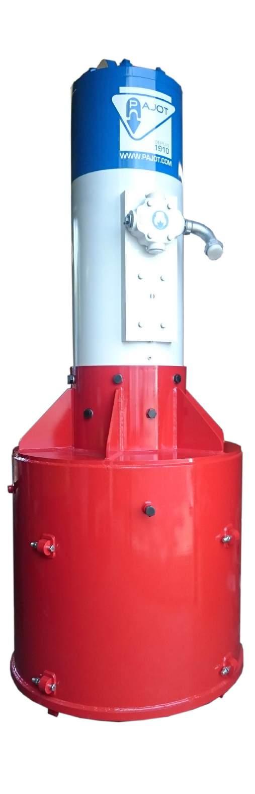 new cylindrique hammer PAJOT 5 200 C Specifications Approx. weight without guide (kg)... 5 150 Approx. weight with guide (kg)... approx. 8 000 Impact engergy at 8 bar (kg.m)...5 200 Blow rate (BPM).