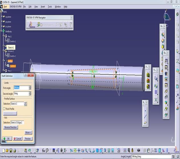 k 2 m 2, f c1 = 174 Hz & f t1 = 184 Hz MODELLING AND ANALYSIS Modelling of the arbor is done by using CATIA V5 software.