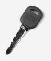 The master key is used for the ignition, as well as all door locks and storage compartments.