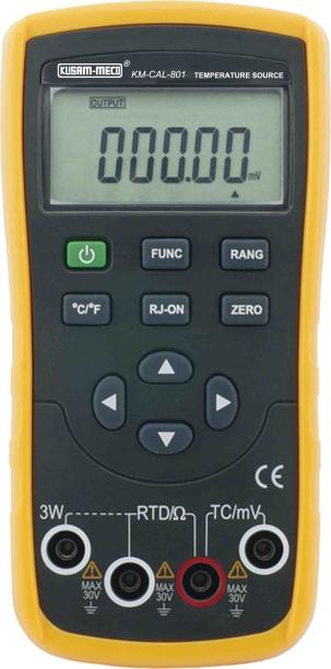 An IS 9001:2008 Company TEMPERATURE CALIBRATR Model KM-CAL-801 This Calibrator is a source for Volts, hms RTD & Thermocouples.