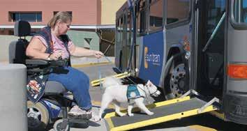 not be room on the platform for a mobility device and your service animal at the same time. For their safety, please have the animal board first.