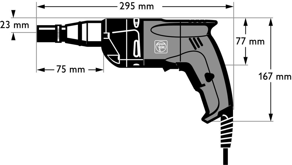 FEIN Self-drilling screw gun! Self-drillingScrewdriver up to 6, SCS 6.-9 T FEIN HIGH-POWER MOTOR Type Input W 400 Output W 220 Speed,fullload R.P.M. 00 Speed, no load R.P.M. 900 Max.