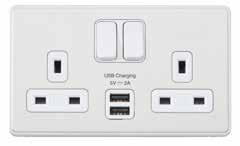 42 MK WIRING DEVICES TECHNICAL 2 GANG SWITCHSOCKET OUTLET WITH INTEGRATED DUAL USB CHARGING CAPABILITY STANDARDS AND APPROVALS MK Dimensions 13A socket outlets and 2A USB charging outlets comply with