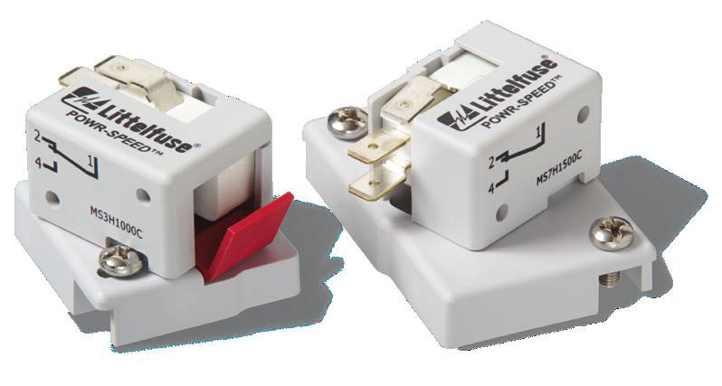 8.0 ACCESSORIES 8.1 Microswitches The Littelfuse MS Series microswitches offer remote indication features for the PSR Series square body fuses.