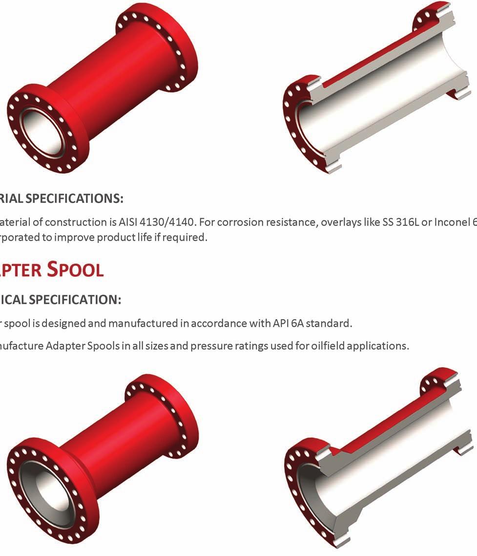 SPACER SPOOL TECHNICAL SPECIFICATION: Spacer spool is designed and manufactured in accordance with API 6A standard.