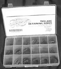 Each kit contains: 18 sizes - 9 internal, 9 external 216 rings per box 12 rings per size TRU-ARC Part Number: 300-310 Kit List Price: $ 128.