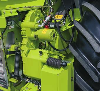 The low-pressure hydraulic system tensions the 3-groove belt.