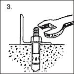 ANCHORING USING WEDGE ANCHORS A standard wedge-type anchor for poured concrete & brick.