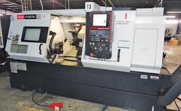 75 Z-Axis, 3300 RPM Spindle, 40 HP, 12-Position Tool Turret, Jorgenson Chip Conveyor, 16819 Approx.