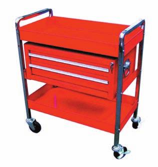 Heavy gauge steel with tough enamel finish Large 4 casters 32 L x 17 W x 39 H Ship weight 77 lbs.