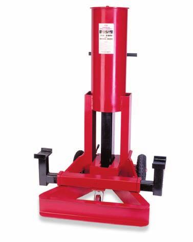 10 ton capacity achieved at 200 psi air supply 4 x 6 steel saddles adjust from 36 to 50 distance between its arms to lift a wide variety of heavy equipment Saddle arms reversible for low height loads