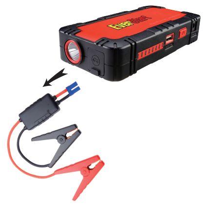 4 When the LED indicator of the clamps is green, DO NOT disconnect the clamps from the car battery terminals before removing the clamp cable s blue plug from the jump starter.