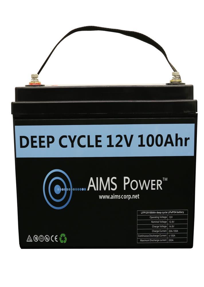 Lithium LiFePO4 Battery 12V 50Ah 100Ah 200Ah AIMS Power introduces its new battery product line of LiFePO 4 batteries.