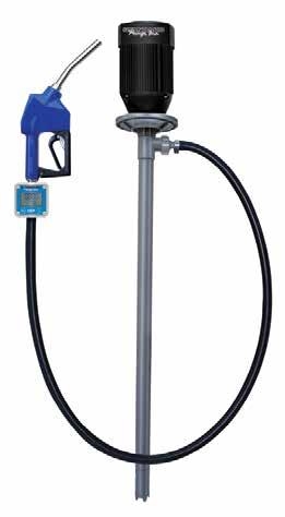 DEF Electric Pump Packages Electric Package with Automatic Shut-Off Nozzle Open Drip Proof (IP44) CarboBlue, 8ft (2,4 m), 3 /4" (19 mm) I.D. Auto Shut-Off, 316SS 11 GPM (41 LPM) Maximum Discharge