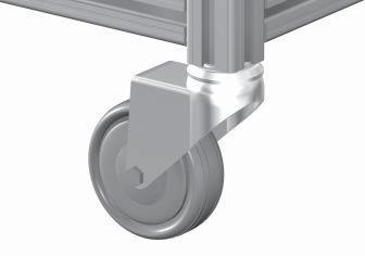 Installation accessories 1.45 Swivel castors material: capsule: sheet steel, galvanised wheels: solid rubber tyres, grey Ø75/100/125 incl. thread protection max.