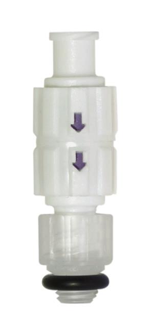 resulting in constant retention times. The check valve regulates the pressure when the negative pressure reaches 1.5 psi or 0.1 bar.