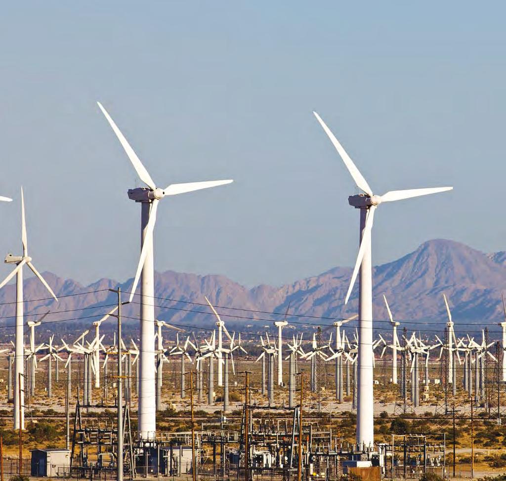 Wind turbines use the energy from