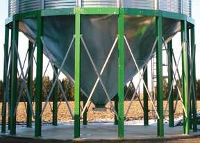 Exclusive Inner Apron Lets Grain Flow Sukup Heavy Duty Hopper Bottom Bins feature hopper ring flashing that covers the ledge where the tank and bottom cone join.