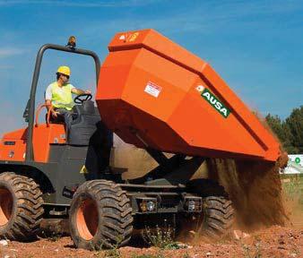 HIGHEST ROUGH TERRAIN STABILITY ON THE MARKET Dumper with large size rear counterweight for better stability full loaded and better protection against impacts.