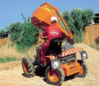 COMPACT Low height (2 m) and width (1,1/1,5 m). USER-FRIENDLY Dumper with side driving position, better accessibility and less operator fatigue.
