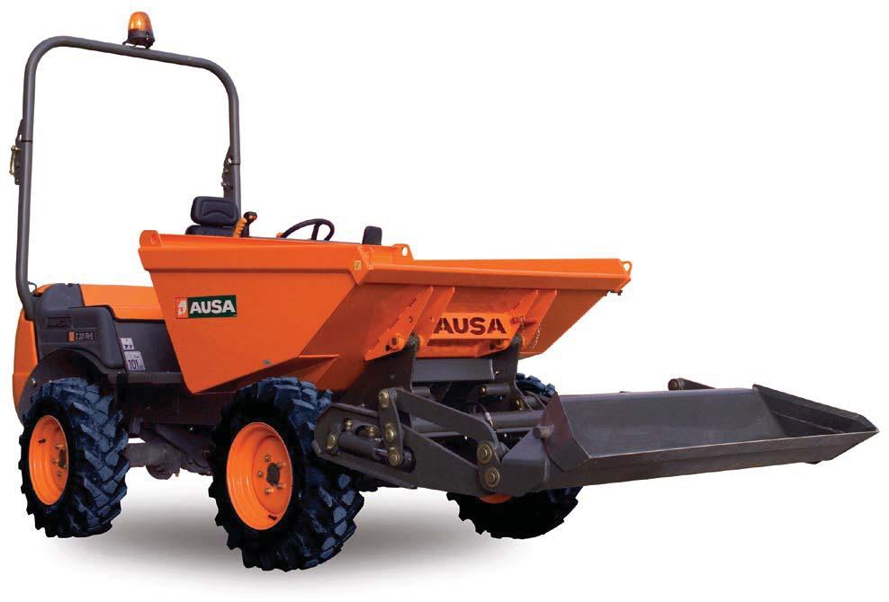 CONCEPT 2 ton rigid chassis dumper with an optimum relation of total weight and overall size. High stability on uneven ground.powerful with a 4 cylinder Kubota engine and hydrostatic transmission.
